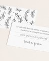 Tarjeta número de cuenta para bodas blanco y negro