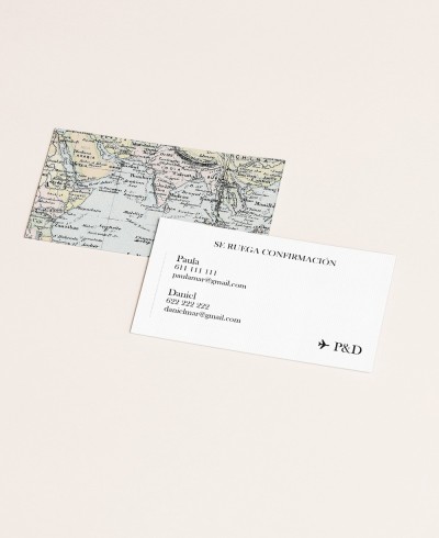 Carte du monde vintage Mariage Carte RSVP