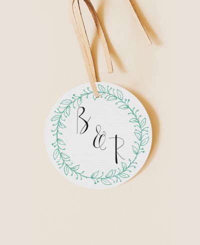 Etiqueta redonda para detalles de boda colección polaroid