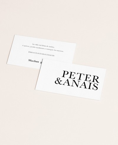 Tarjetas listas de boda para regalos colección minimalista Berlín