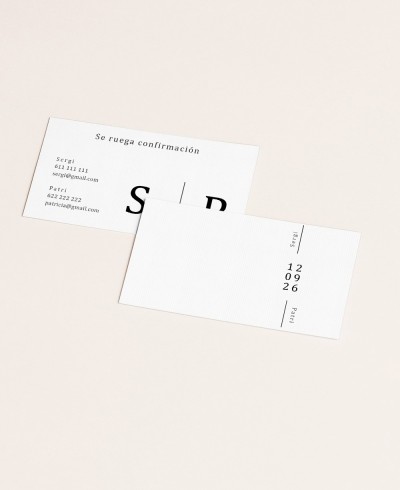 Cartões de confirmação para casamentos, acessórios, convite, minimalista
