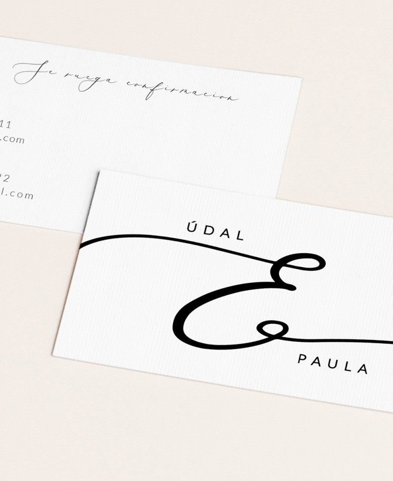 Tarjetas de confirmación para bodas complementos invitación minimalistas